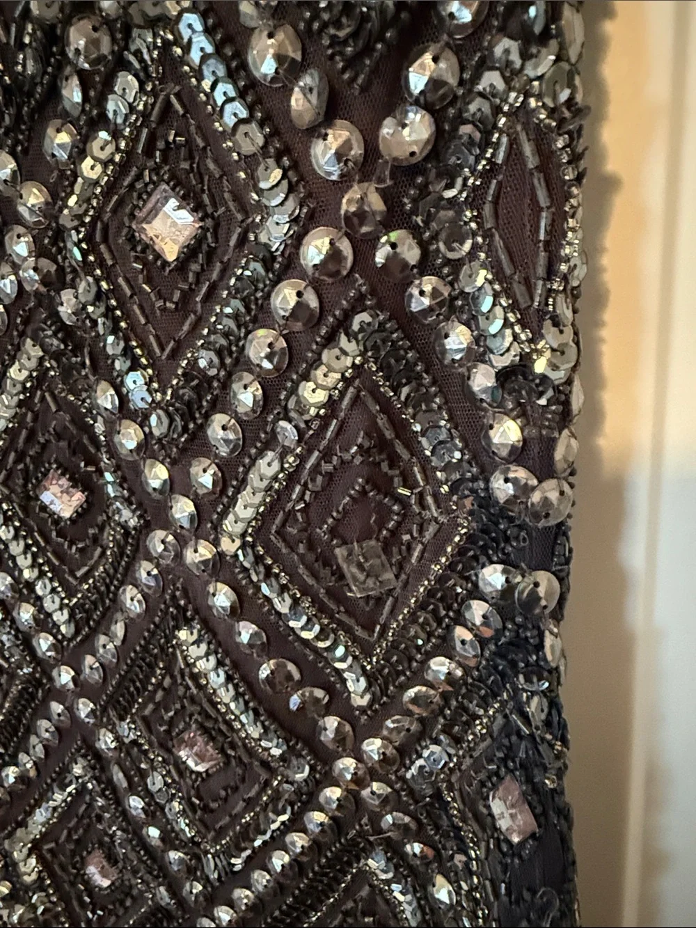 Adrianna Papell Grey Beaded Mini Dress - Picture 4 of 8